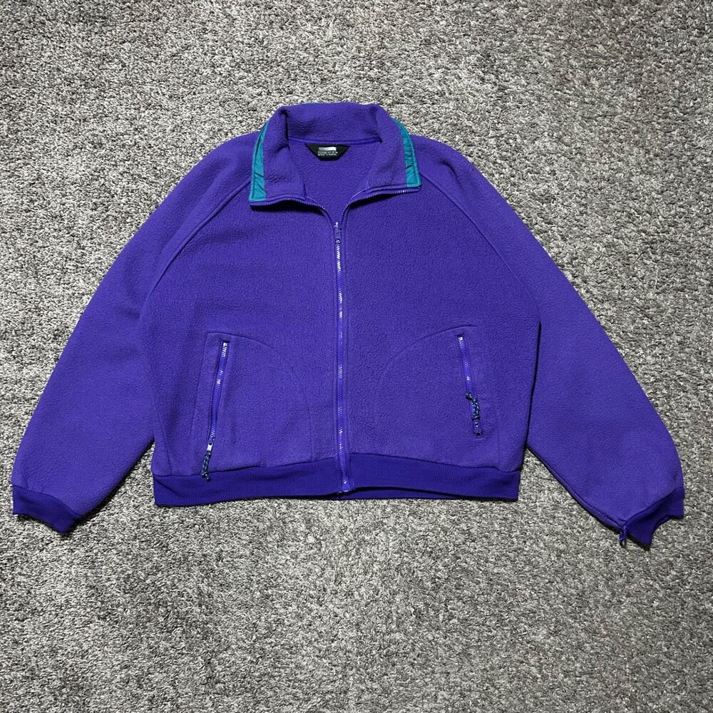 Vintage Fleece Jacket Full Zip Purple 80s 90s Ski Snow Winter Purple Medium - Picture 9 of 9
